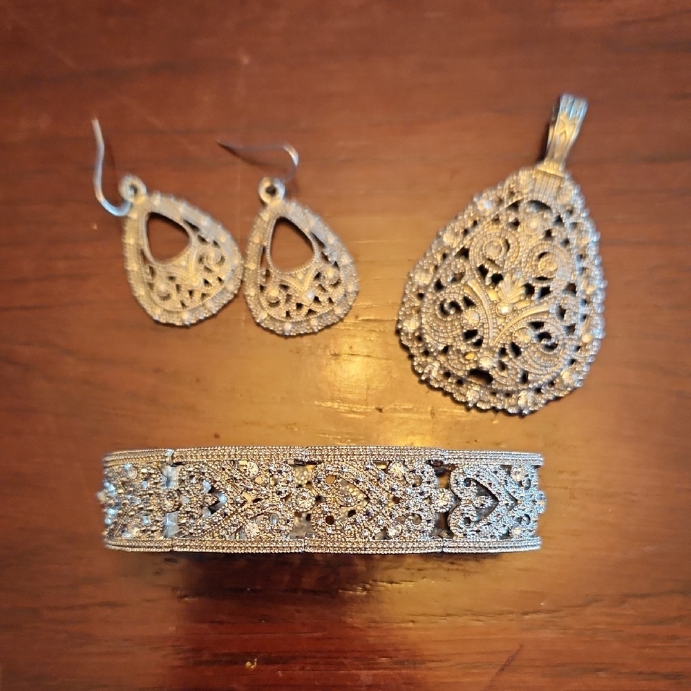 Premier Silver Filigree Jewelry Set Bundle